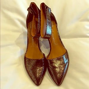 Black and gold heels